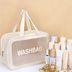 Large Cream Toiletry Bag